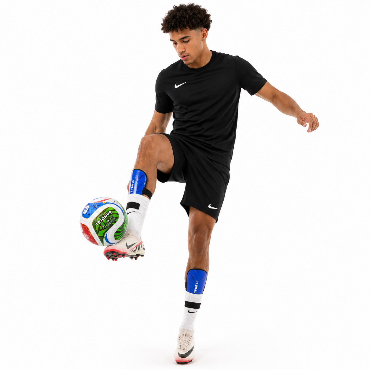 Football Shin Guards with Elastic Retention Strap
