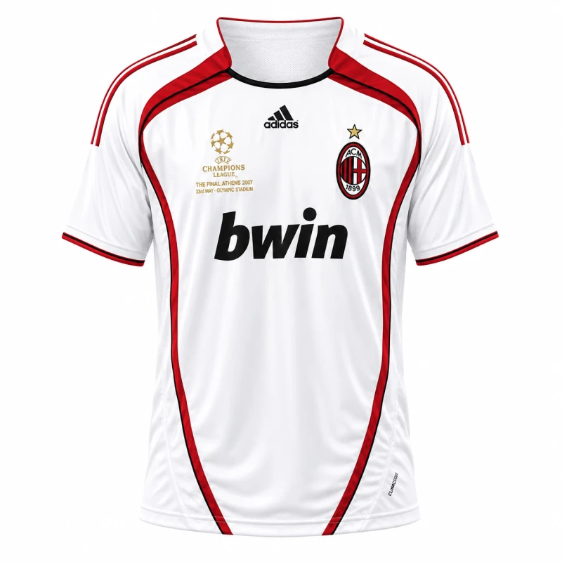 AC Milan 2007 UEFA Champions League Final Away Retro Football Jersey